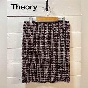 THEORY Burgundy Pink Tweed Skirt Size 4